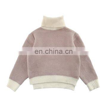 4201/ China manufacturer high quality turtleneck baby girl sweater thicken fashion knitted top