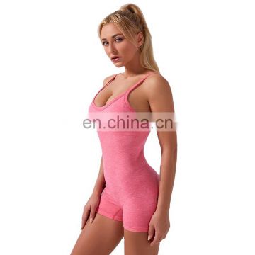 TWOTWINSTYLE Elasticity breathable sportswear for female jumpsuit square collar sleeveless