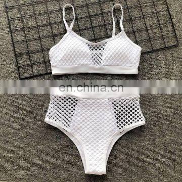 Swimwear Women 2019 Mermaid Swimsuit Halter Push Up Summer Neon Green Fishing Net Mesh Biquini Thong Bikini Maillot de Bain