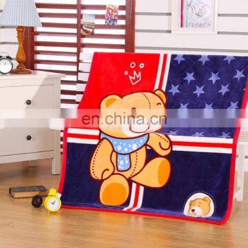 Hot sale 100% polyester bear pattern flannel baby blanket patterns