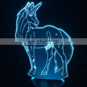 Cute Unicorn LED Night Light Animal Lamp Desk Table Decor For Children Party Bedroom Kids Gifts 3D Horse Lamp photo-6