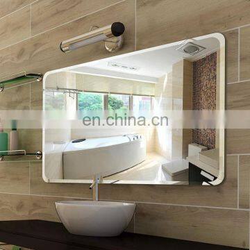 Double coated frameless bathroom beveled edge silver mirror