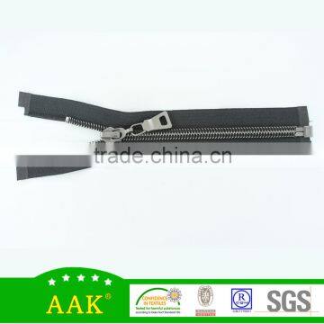 5# nylon zipper black nickel teeth open end cap style auto lock slider with puller A-13-05