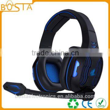 most fashion led light 7.1 sound gaming headset visible microphone design                        
                                                Quality Choice