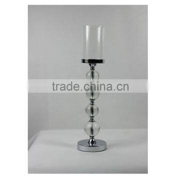 Metal High Candlestick,Candlestick with Glass Cover,Metal Candlestick Holder