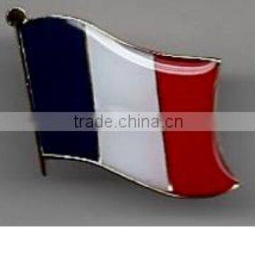 Custom design high quality cloisonne hard enamel filled France Flag Lapel Pin