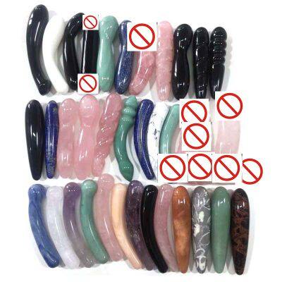 Drop shipping Natural a variety of Crystal Healing Massage Wands Yoni Rose Quartz Penis Gemstone Crystal Dildo For Women