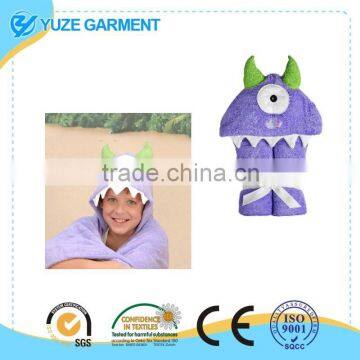 Maddie Monster One -Eyed Purple Children's Hooded Towels