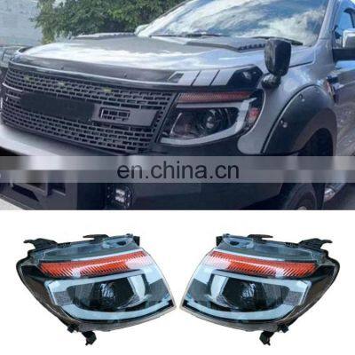 Front Led Head Lamps Auto Turn Signal Lights Fit Ranger T6 2012-2014 Pickup Car Headlight