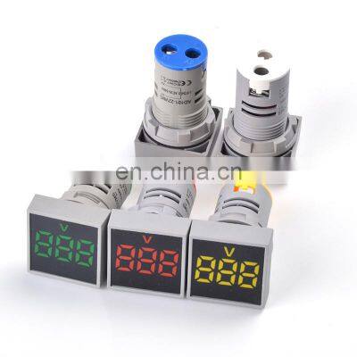 22MM AC 20-500V Voltmeter Square Panel LED Digital Voltage Meter Indicator Light Digital Panel Indicator