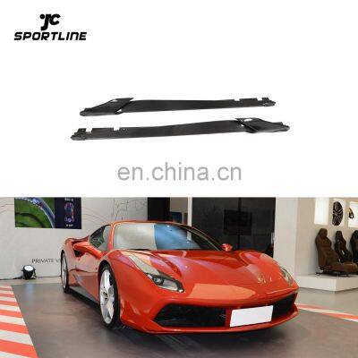 Prepreg Dry Carbon Fiber 488 Side Skirts Extension with Winglet for Ferrari 488 GTB Coupe 2-Door 15-18