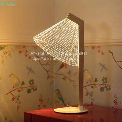 3D Vision LED Wooden Reading Lamp Good Quality Cheap Price for Teenagers on Sale photo-2
