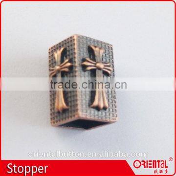 Antique Brass Garments Metal Column Cord End String Stoppers photo-2