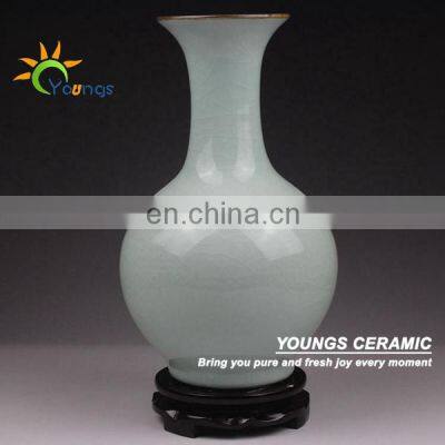Light Celadon Crackle Chinese Porcelain Vases For Table Lamp photo-3