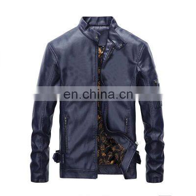 Men Jackets Best Quality Zip Fashion Outwear Stand Collar Spring Leather Fashion Jackets