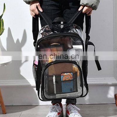 Custom Clear Pvc Waterproof, Backpack Large Capacity Black Children Unisex Backpack School Bags/ photo-2