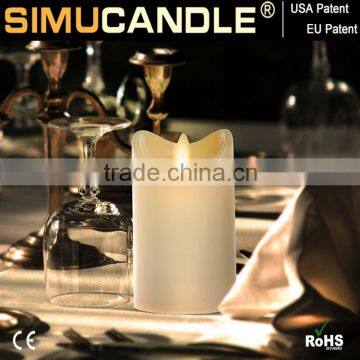 wax led candle light with realistic flame timer and remote control USA EU patent