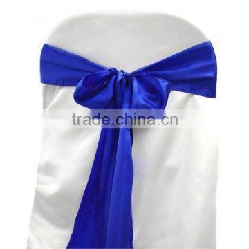 Royal Blue Satin Chair Cover Sash Bow Wedding Party