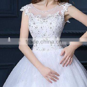 C71648A New Model Elegant Handmade Long Beaded Wedding Dress photo-3