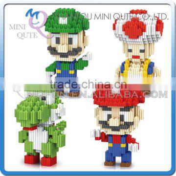 Mini Qute LINKGO Kawaii Anime cartoon super Mario Luigi Toad Yoshi game block plastic building block educational toy