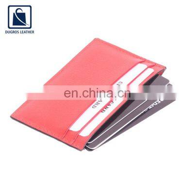 Eye Catching Design Matching Stitching Genuine Leather Card Case Holder Manufacturer