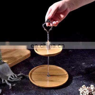 Wholesale cheap modern surprise wedding cup cake stand dessert display luxury decoration wooden 2 3 tiers fittings