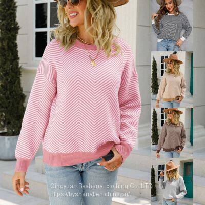 SW12 Women's Soft-Touch Modern Cable Crewneck Sweater (Available in Plus Size)