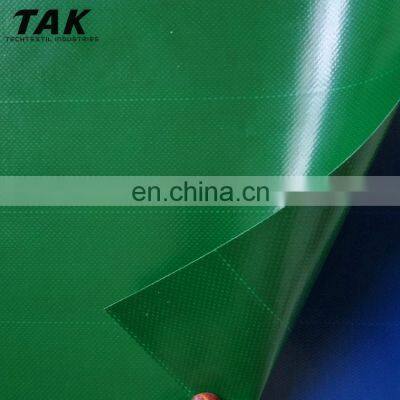 Rollo de tela de lona de abrigo de PVC protector resistente al desgarro, de poliéster de vinilo impermeable verde de 610 gsm photo-3