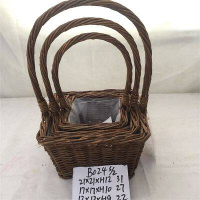 Laundry Baskets Wicker Basket Rectangular Shape Handmade Traditional