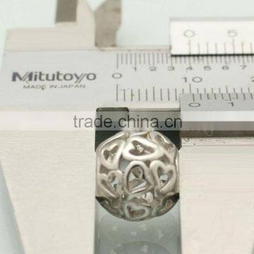 925 Sterling Silver Filigree Heart Bead for European Bracelet photo-6