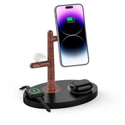 New Multifunction 4 in 1 Wireless Charge Smart Watch Earphone Phone Charging Holder 4-in-1 Wireless Charging Stand