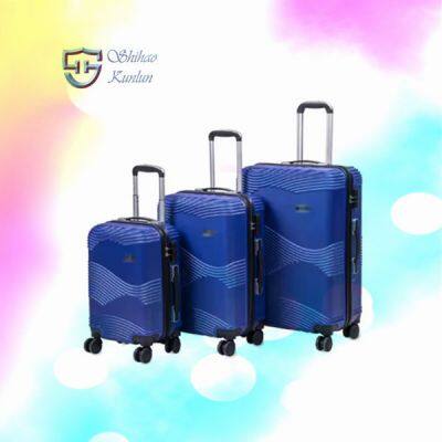 Wholesale Customized ABS PC Hard Shell 20/24/28 Inch Printed Luggage Luxury Design Travel Bags Suitcase Set 3PCS
