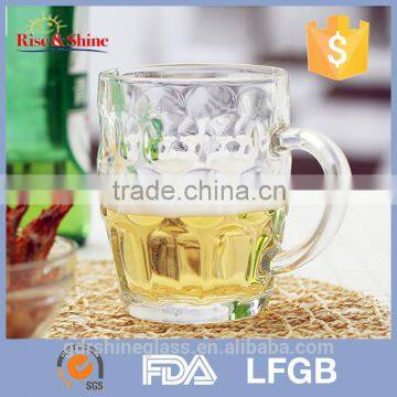 High quality large glass beer mugs with handles/glass mug