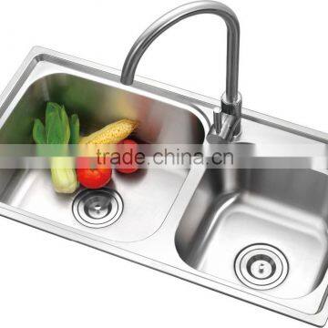 Double Bowl Kitchen Sink With Knife Holder