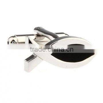 High Polished Stainless Steel Fish Ichthys Cufflinks