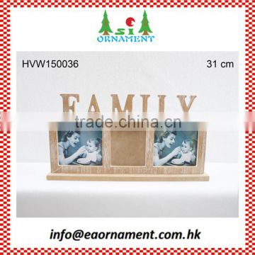 Wooden table stand with wooden photo frame