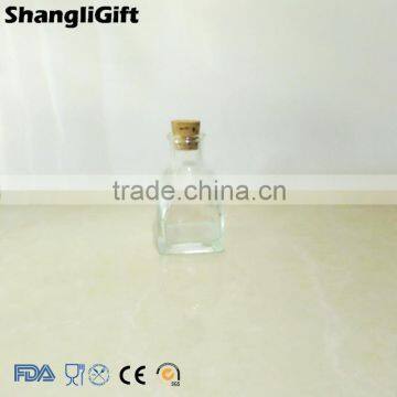 Empty Air Freshener Bottles 100ml Square Glass Bottle With Cork For Sale photo-3