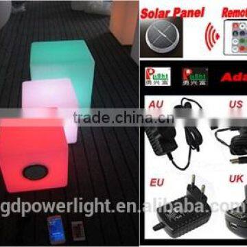 Guangdon rechargeable LED cube with bluetooth speaker stereo