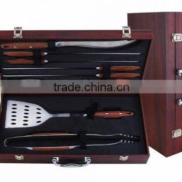 yangjiang factory manufacture stainless steel bbq parts with wooden box packing