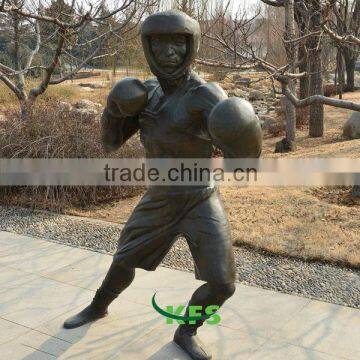 Metal boxing sportsman statue