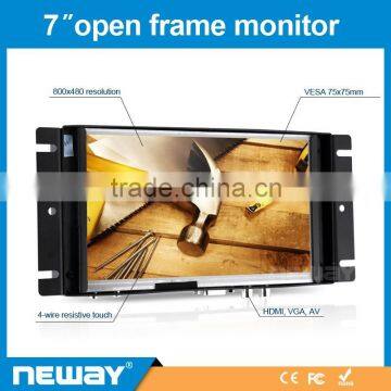 2015 hot-selling open frame design 7 inch touch lcd monitor