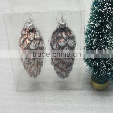 wholesale glass christmas tree decorations cone shape made in China