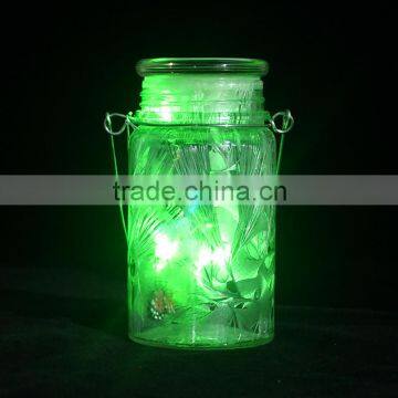 Solar Led Light Mercury Glass Mason Jars With Decorative Lights