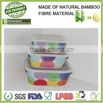 new decal bamboo fibre bio homeware lunch box, bamboo snack bowl