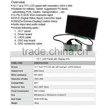 10.1" Lcd Panel With Panel Driver Board Kits TWS101LAW Suitable for Visual Doorbell photo-4