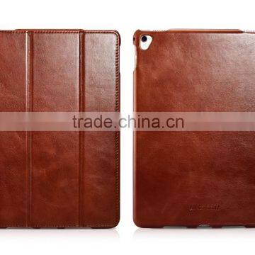 Original Icarer Vintage Series Genuine Leather Cover for iPad Pro 9.7 inch Retro Leather Maganetic Smart Flip Case MT-5584