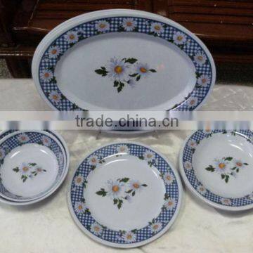 White chrysanthemum print melamine dinner sets