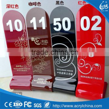 High Quality Hot Sale Colorful Acrylic Signage / Restaurant Signs and Numbers