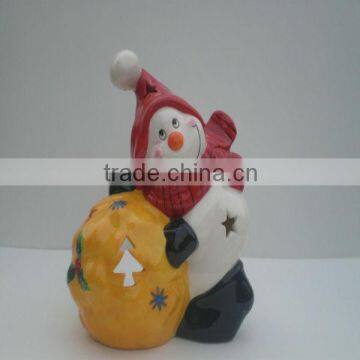 santa claus ceramic candlestick