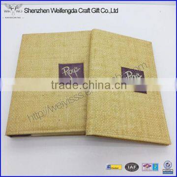 Unique Straw Mats Pattern PU Leather Menu Cover Menu Book